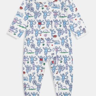 Infant Chicago Monkey Zipper Footie