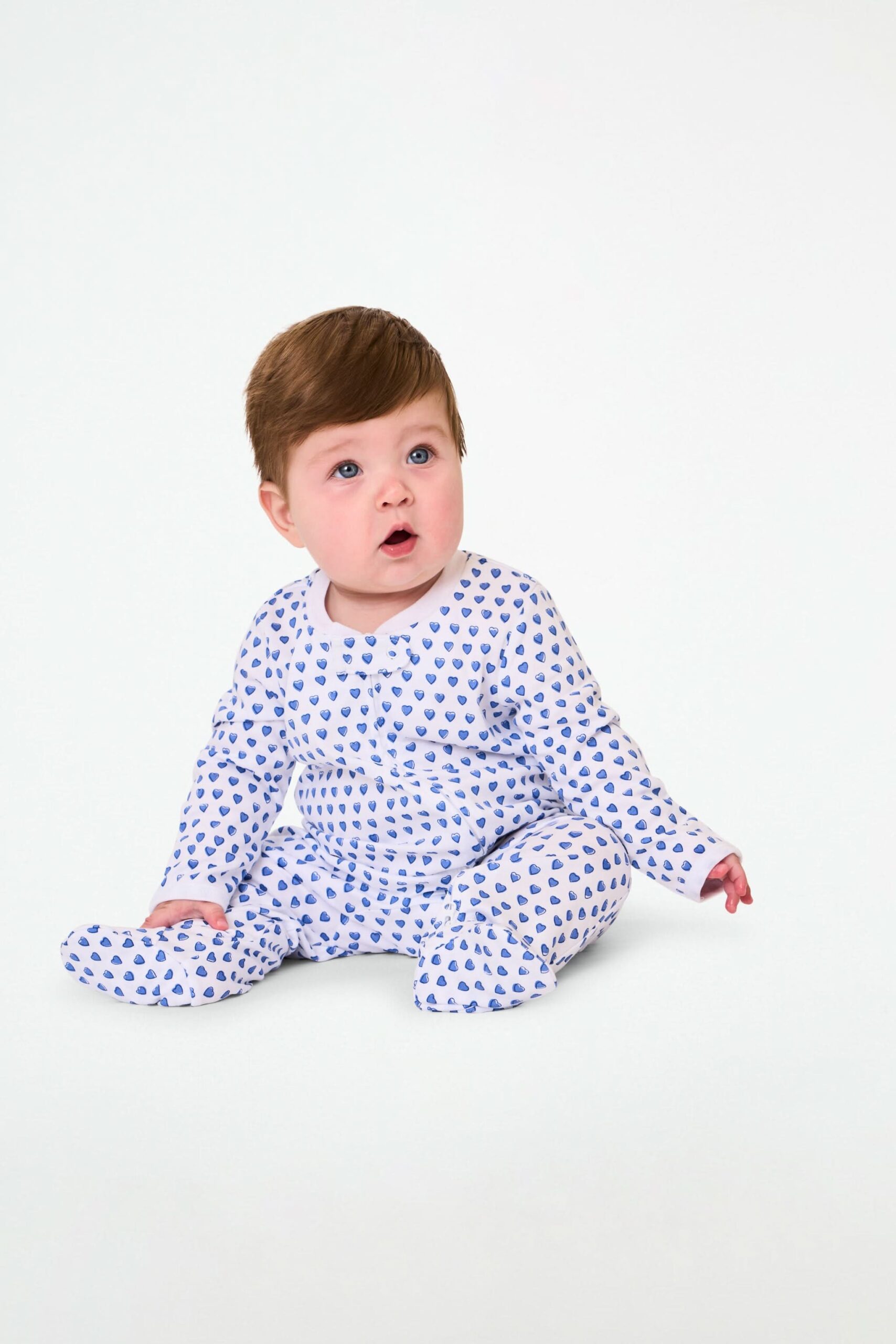 Infant Hearts Zipper Footie