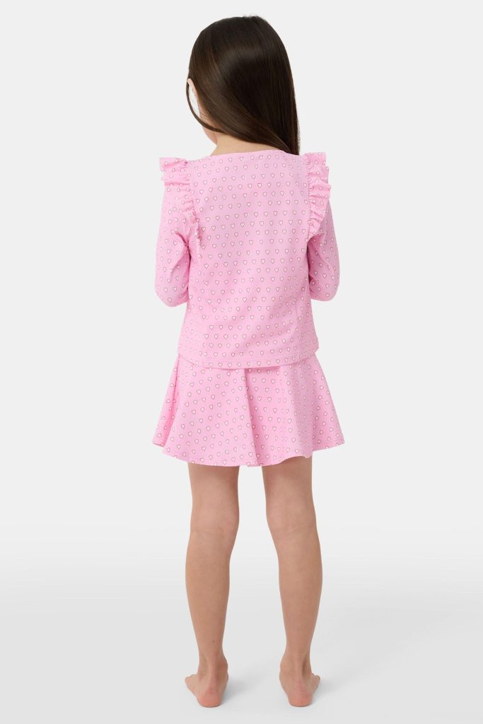 Kids Hearts Ruffle Rashguard