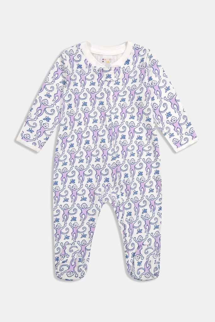 Infant Monkey Zipper Footie
