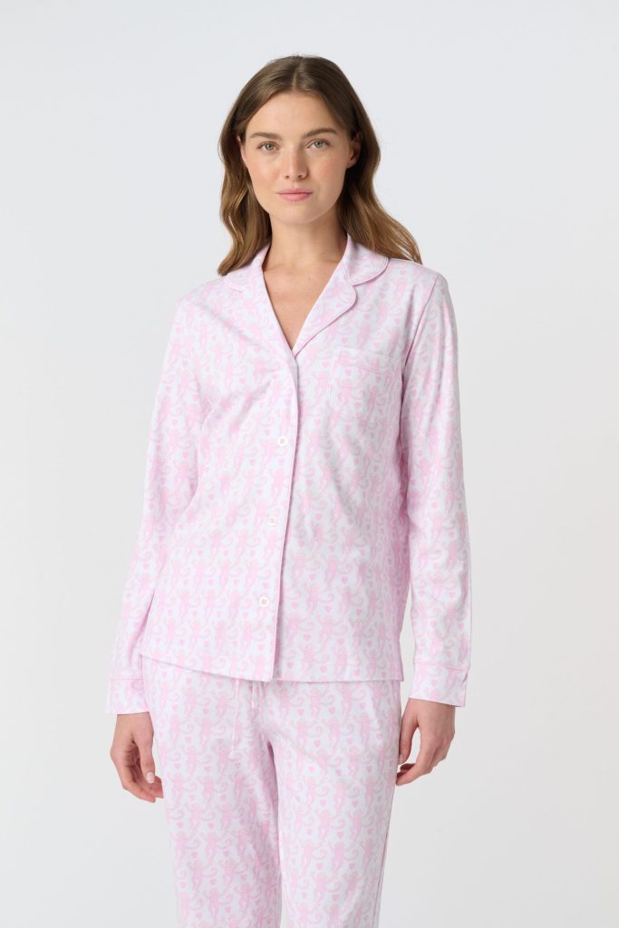 Lovely Monkey Long Sleeve Polo Pajamas