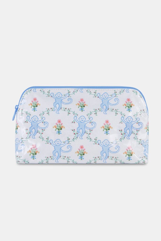 Floral Monkey Trellis Makeup Bag