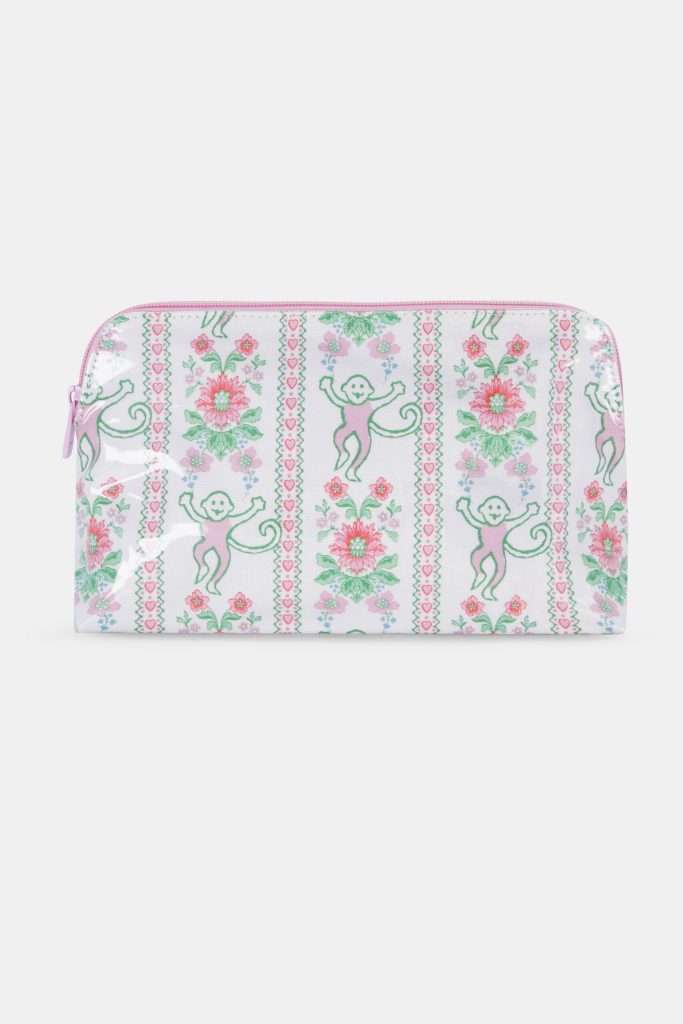 Monkey Block Stripe Makeup Bag