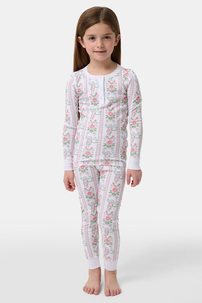 Kids Monkey Block Stripe Pajamas