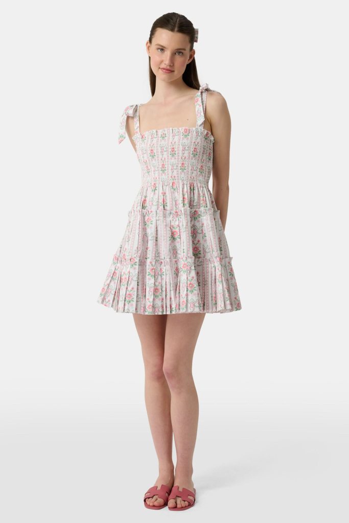 Monkey Block Stripe Ribbon Charlotte Nap Dress
