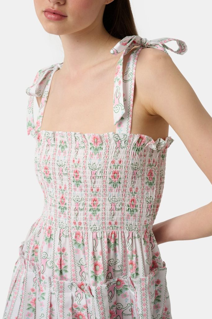 Monkey Block Stripe Ribbon Charlotte Nap Dress