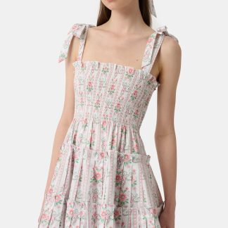 Monkey Block Stripe Ribbon Charlotte Nap Dress