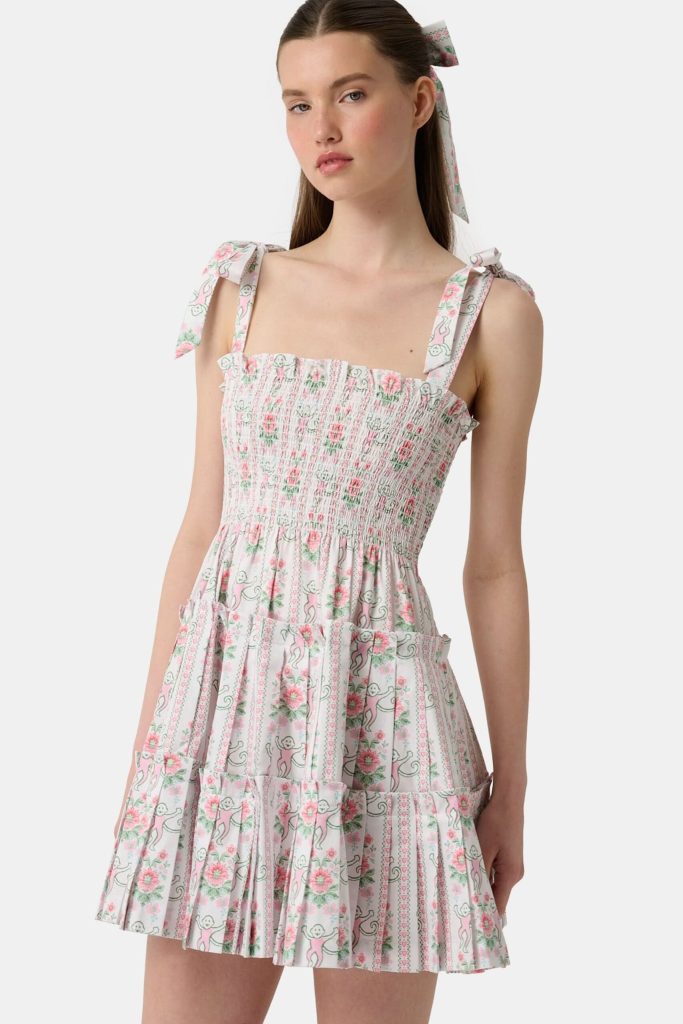 Monkey Block Stripe Ribbon Charlotte Nap Dress