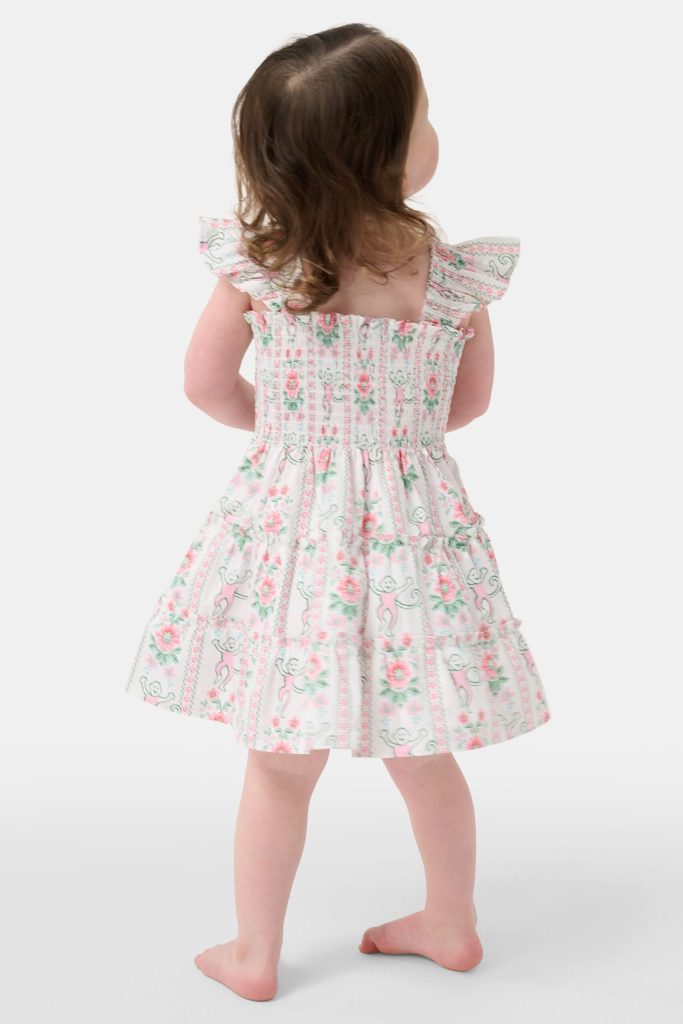 Kids Monkey Block Stripe Tiny Ellie Nap Dress