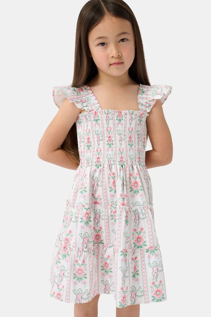 Kids Monkey Block Stripe Tiny Ellie Nap Dress