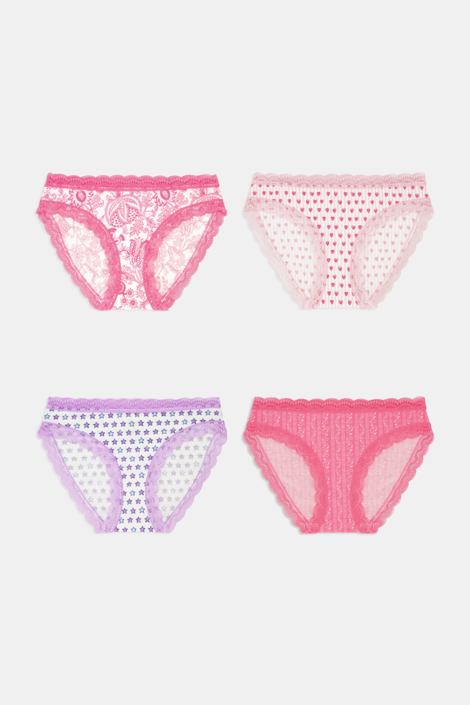 Lovely Stripe Mixed Bikini 4 Pack