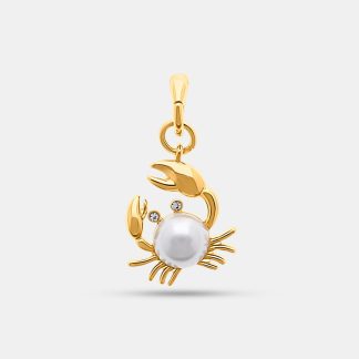 Pearl Crab Charm
