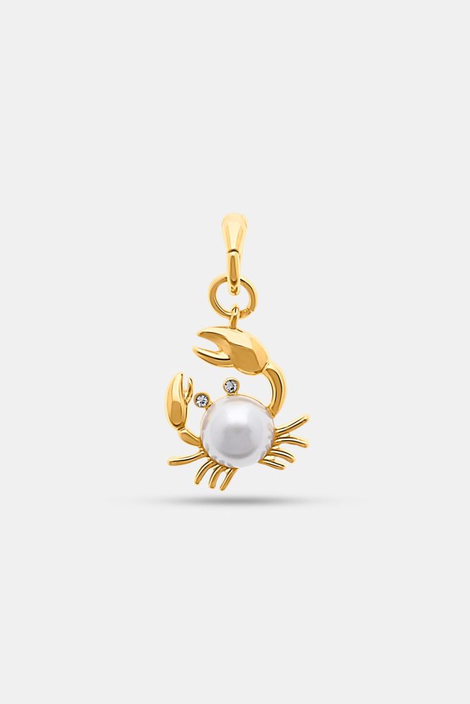 Pearl Crab Charm