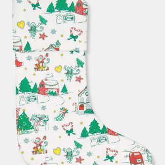 Snow Village Quilted Stocking