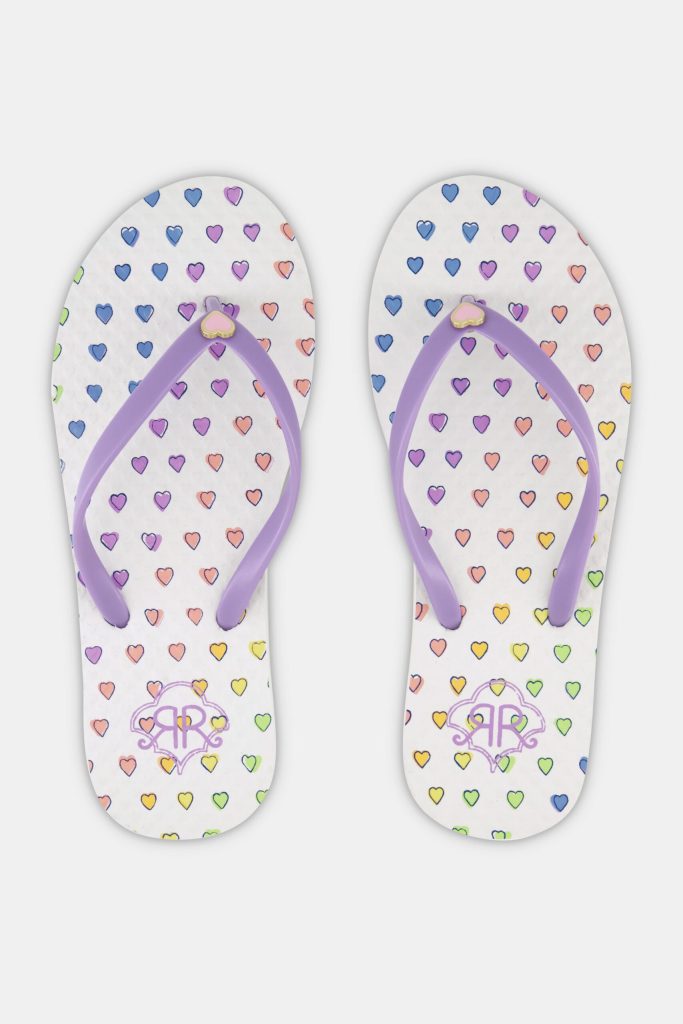 Disco Hearts Flip Flops