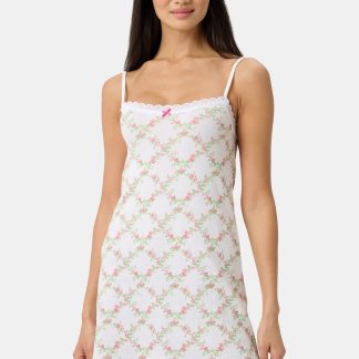 Raspberry Garden Pearl Slip Dress