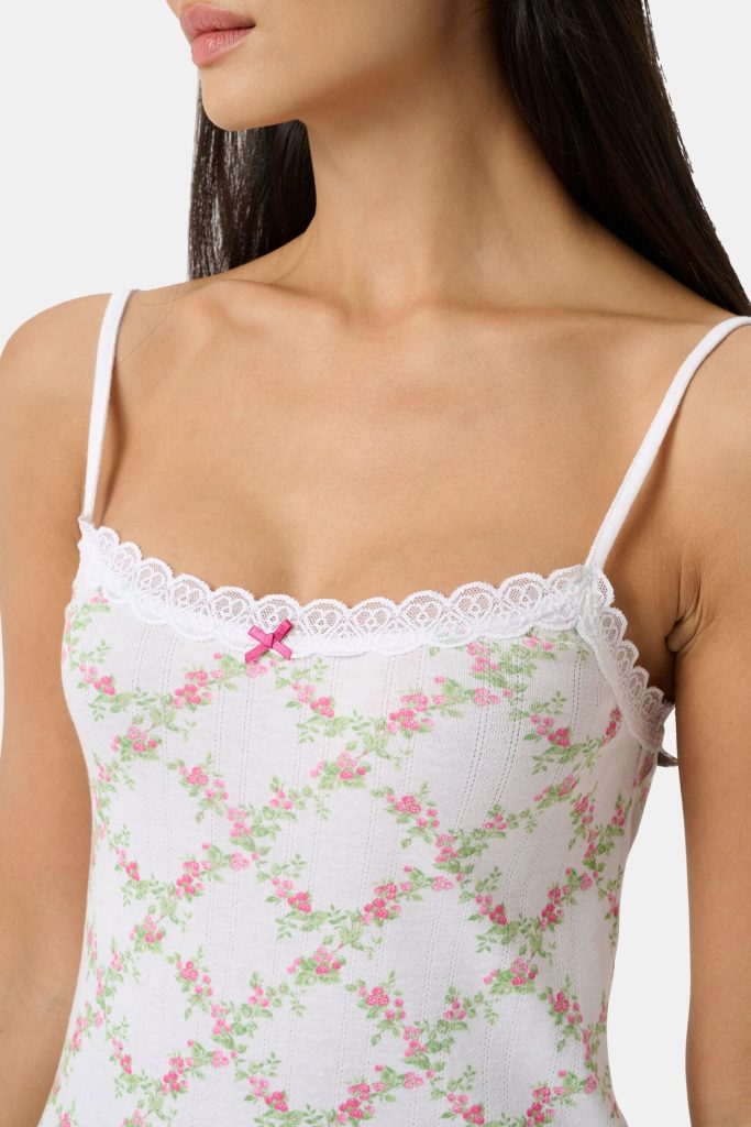 Raspberry Garden Pearl Slip Dress