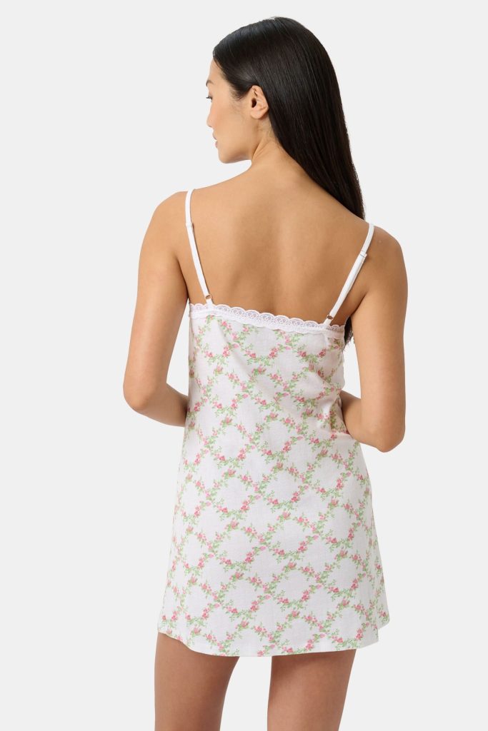 Raspberry Garden Pearl Slip Dress