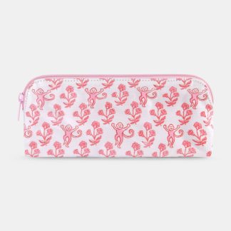 Rosa Ditsy Monkey Makeup Bag