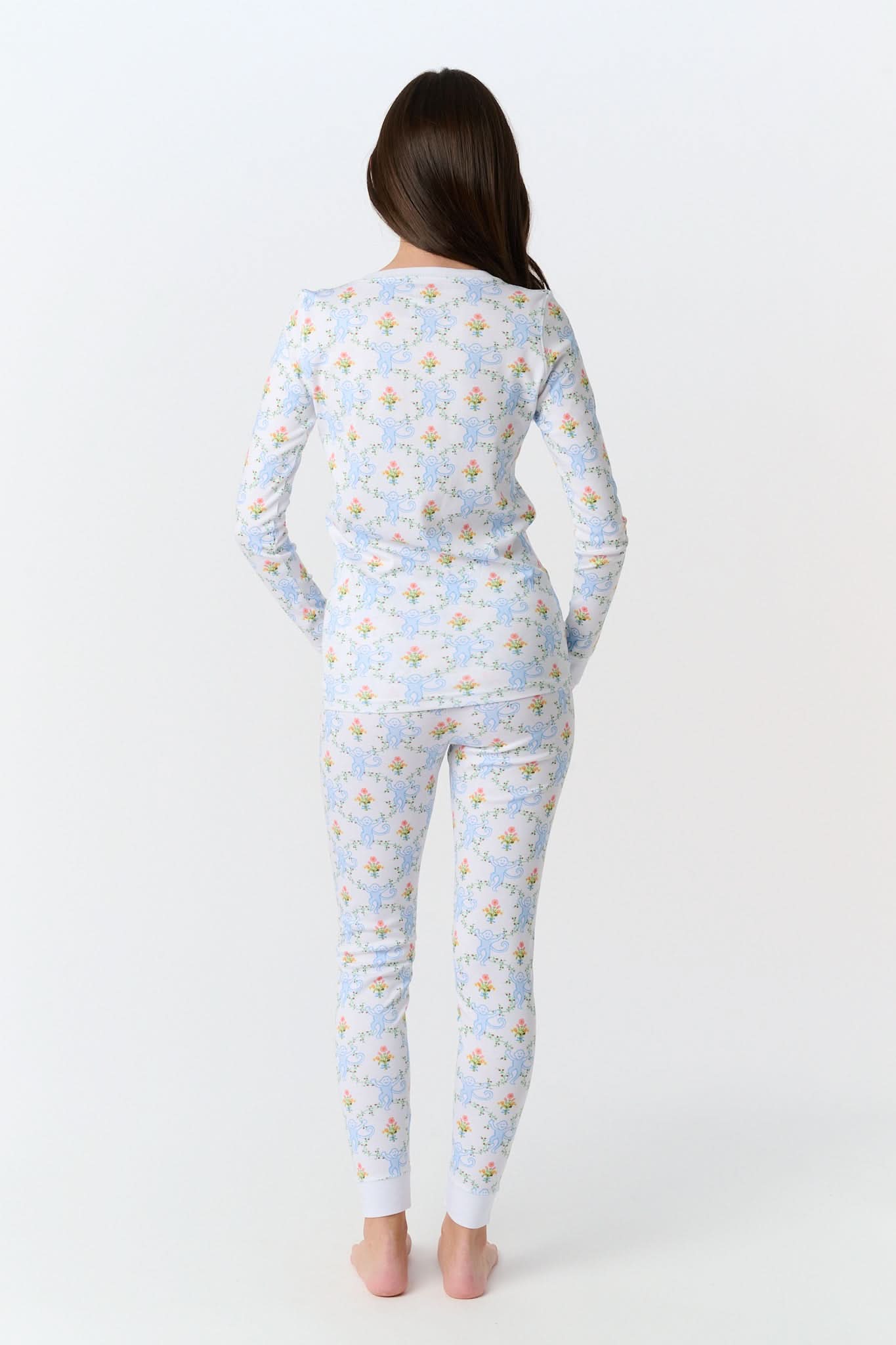 Kids Floral Monkey Trellis Pajamas