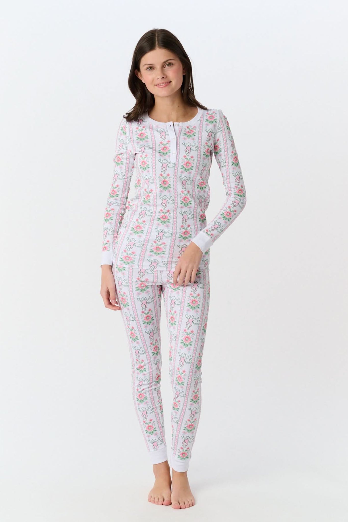 Kids Monkey Block Stripe Pajamas