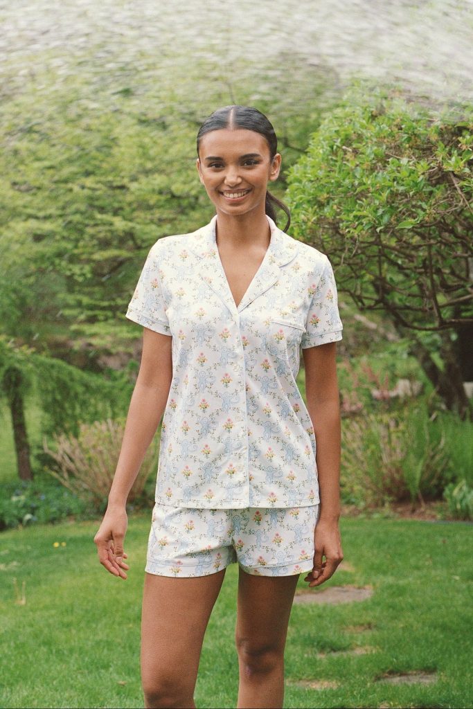 Floral Monkey Trellis Polo Pajamas