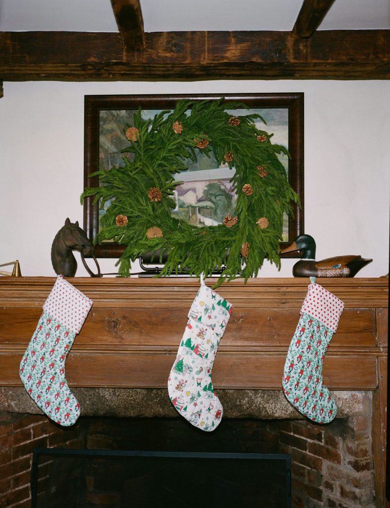 Snow Village Quilted Stocking