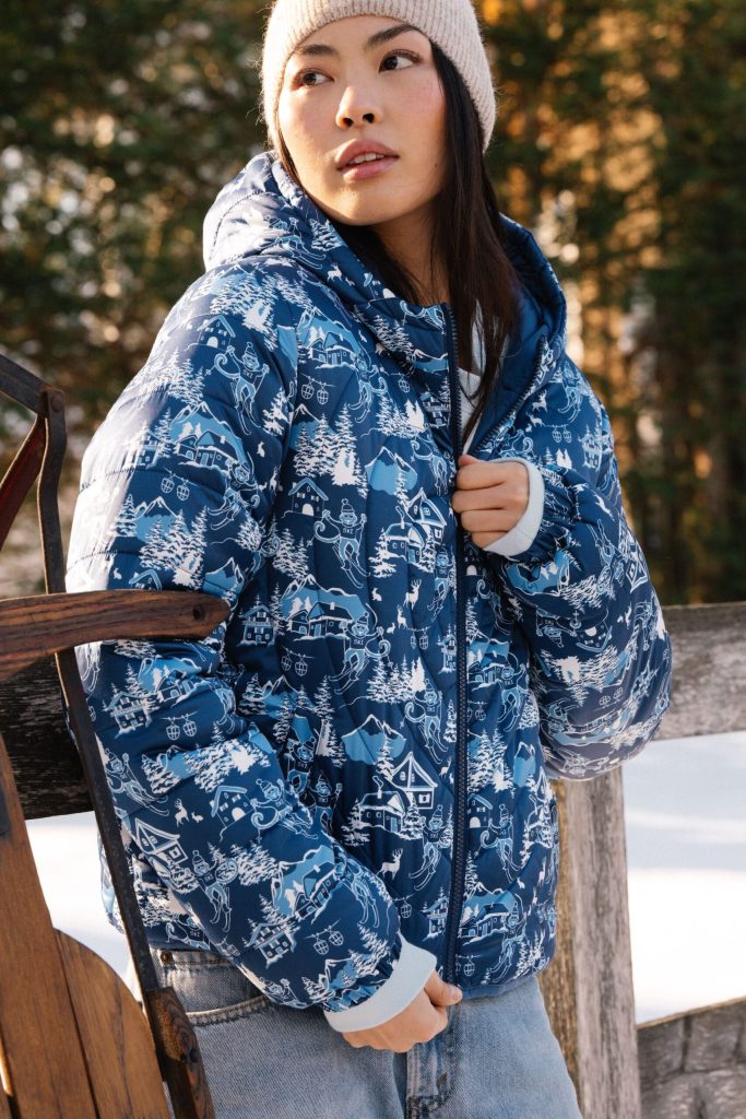 Ski Toile Reversible Puffer Jacket