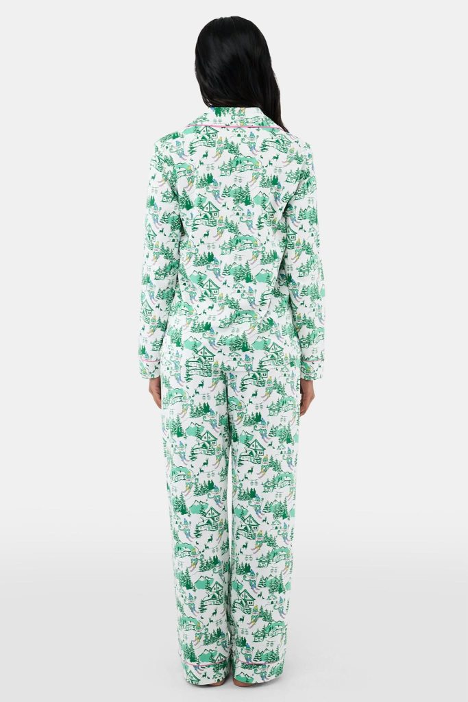 Ski Toile Long Sleeve Polo Pajamas
