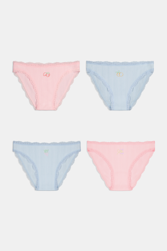 Fruits Embroidery Bikini 4 Pack