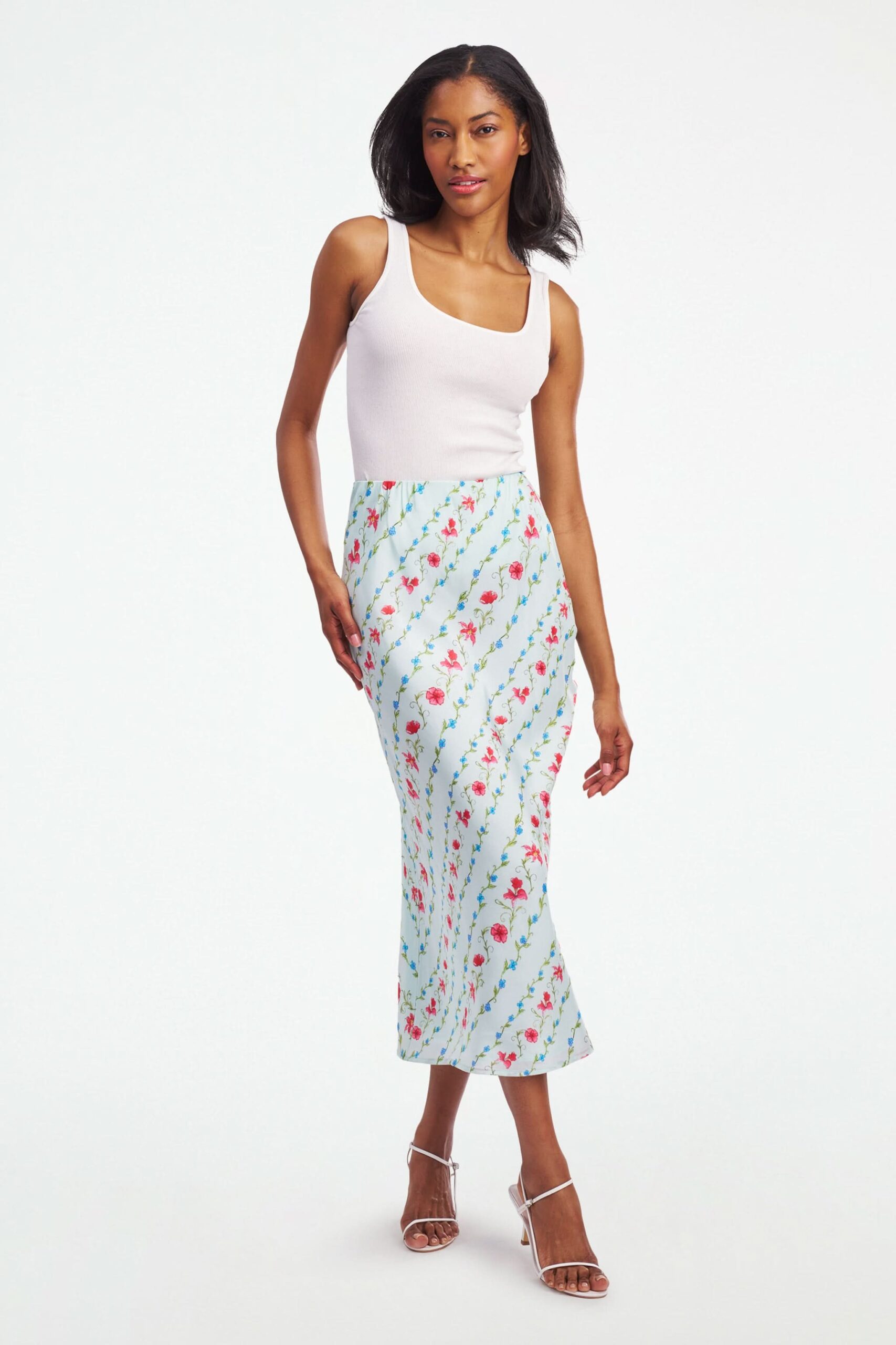 Greta Floral Stripe Natalie Skirt