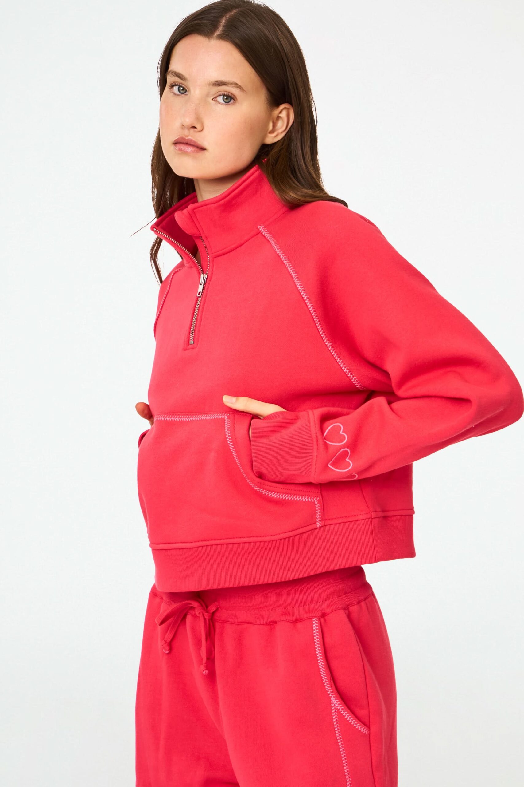 Hearts Embroidered Hudson Sweatshirt