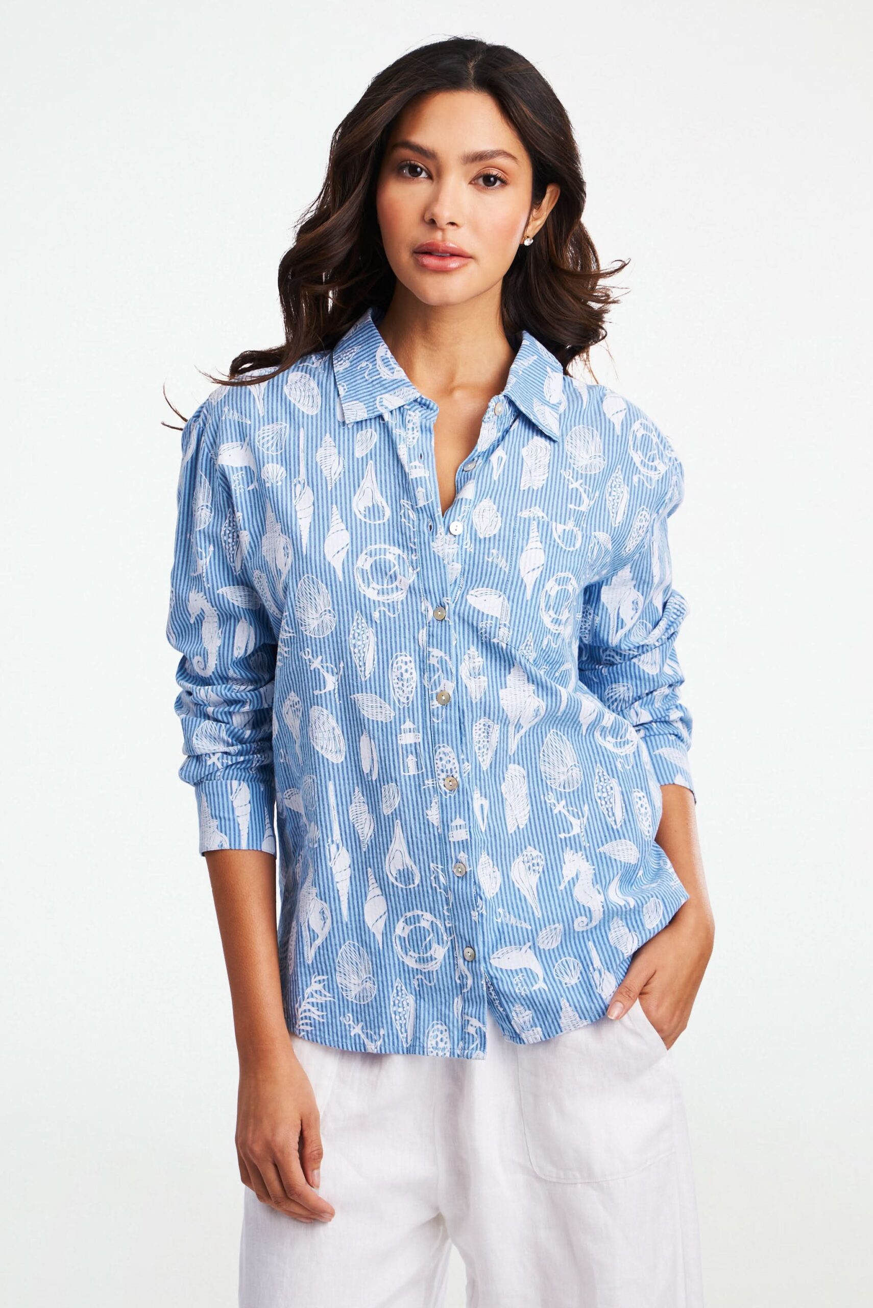 Seaside Stripe Boyfriend Shirt